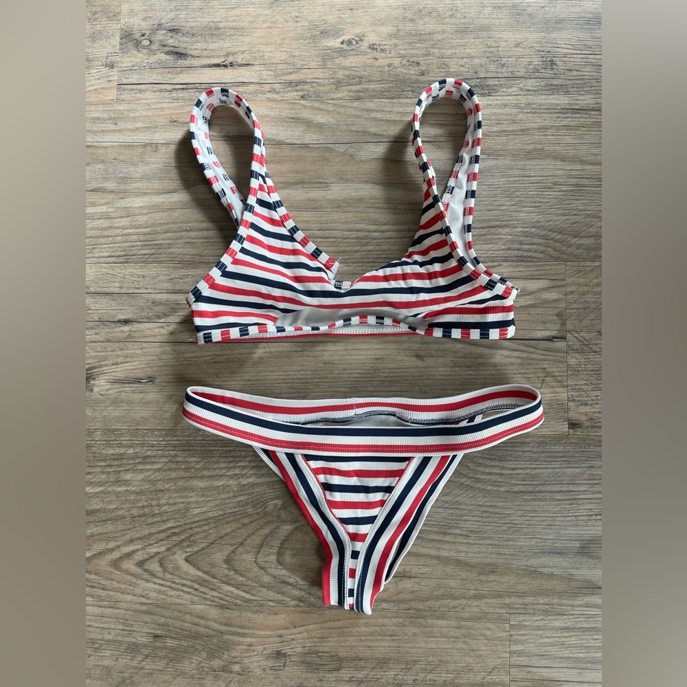 Frankie’s Bikinis Red, White, and Blue Set